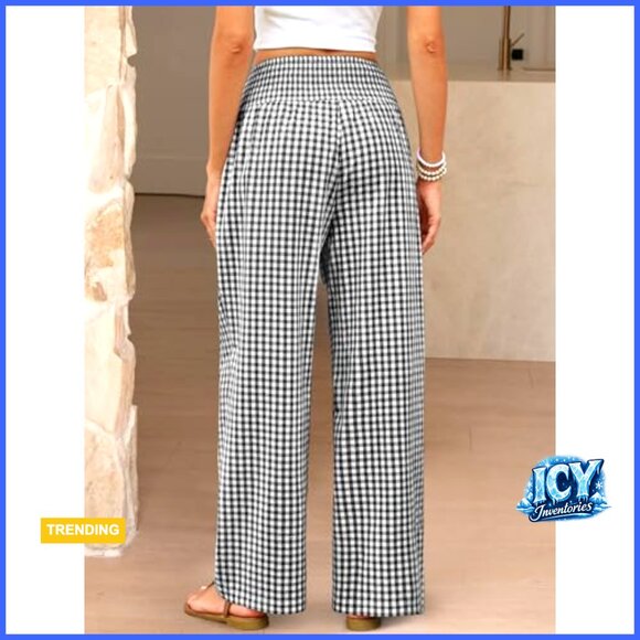 100% Rayon Palazzo Pants Wide Leg High Waisted Lounge Pajama Pants - Picture 4 of 7